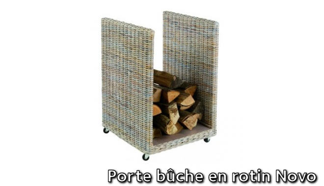 Porte bûches Novo rotin